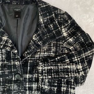 Ann Taylor Black & White Tweed Blazer